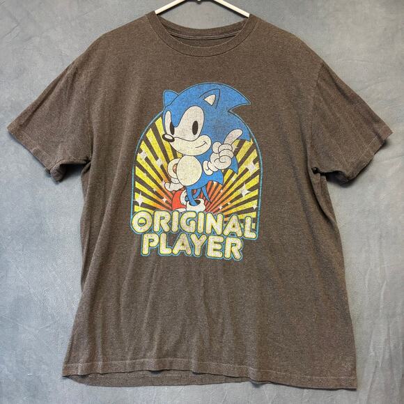 Vintage Sonic the Hedgehog Shirt Tagless Video Games Large Graphic Print Gaming - Picture 1 of 5